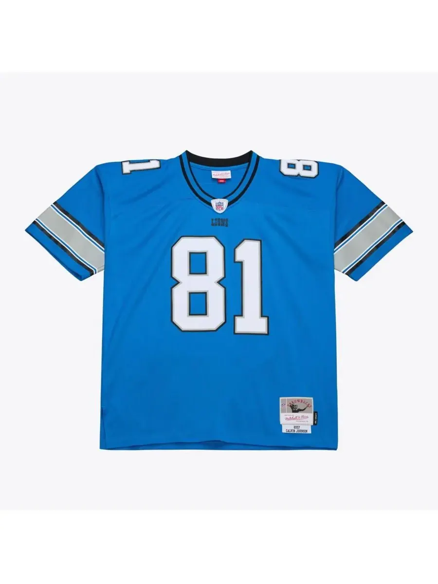 Mitchell & Ness Мужская синяя реплика майки Calvin Johnson Detroit Lions 2007 Legacy — изображение 1 из 5, синий