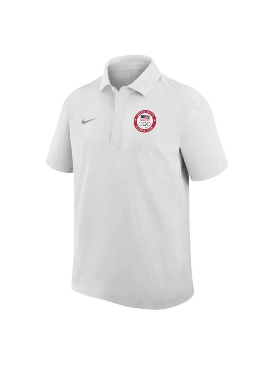 Nike Мужская белая тканая рубашка-поло сборной США — изображение 2 из 3, белый