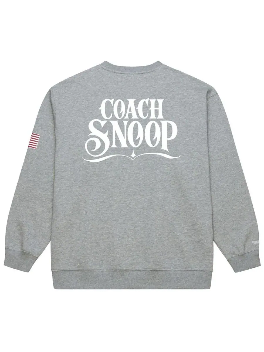 Mitchell & Ness Мужская серая толстовка с надписью «Тренер сборной США Снуп» — изображение 2 из 2, серый