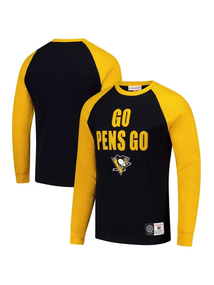 Mitchell & Ness Мужская футболка с длинным рукавом реглан с надписью Pittsburgh Penguins Legendary — изображение 1 из 5