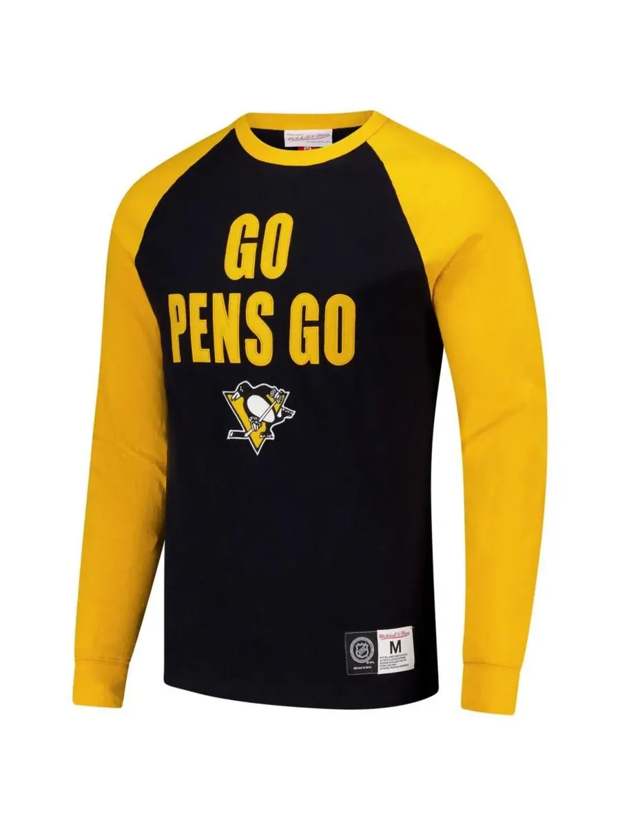 Mitchell & Ness Мужская футболка с длинным рукавом реглан с надписью Pittsburgh Penguins Legendary — изображение 5 из 5