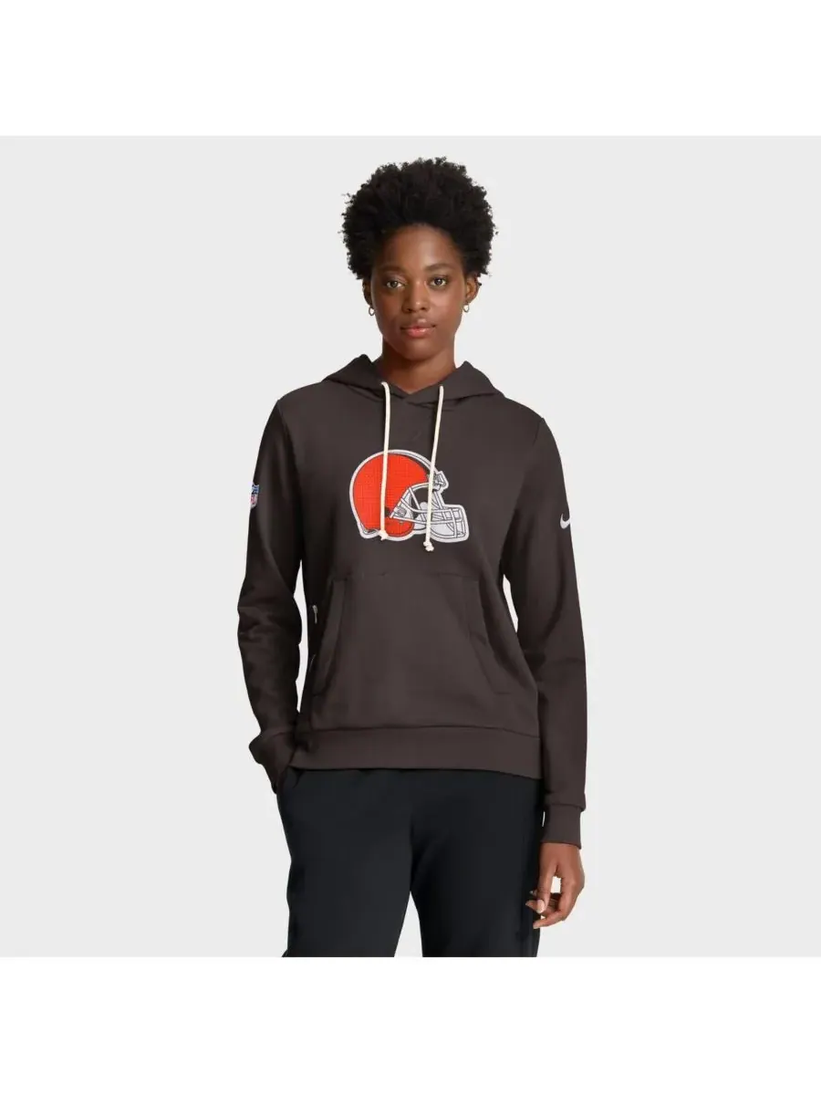 Nike Женская коричневая толстовка Cleveland Browns Sideline Standard Issue Initial Home Dri-FIT — изображение 1 из 4