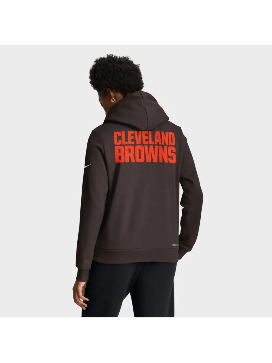 Nike Женская коричневая толстовка Cleveland Browns Sideline Standard Issue Initial Home Dri-FIT — изображение 2 из 4