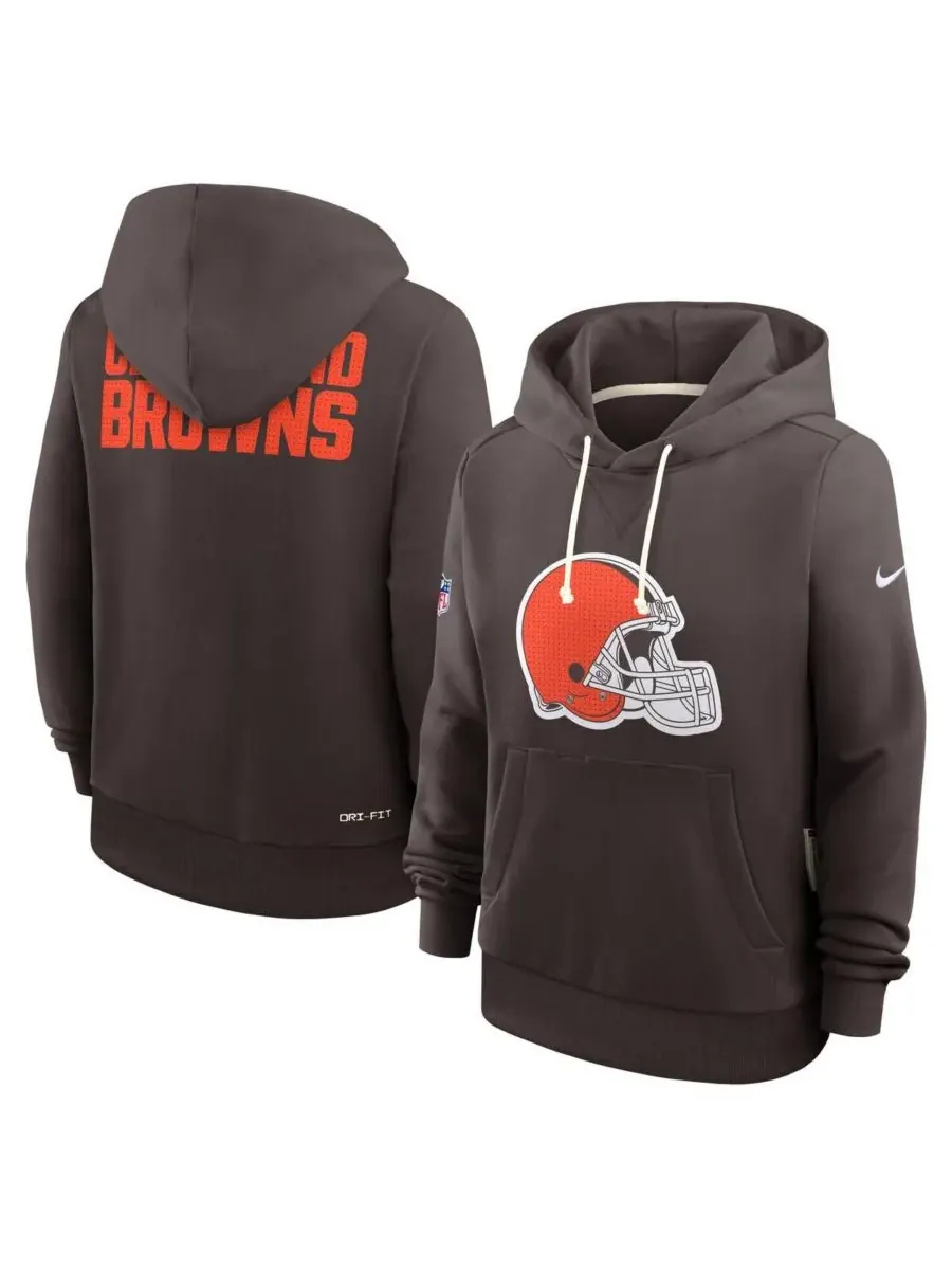 Nike Женская коричневая толстовка Cleveland Browns Sideline Standard Issue Initial Home Dri-FIT — изображение 3 из 4