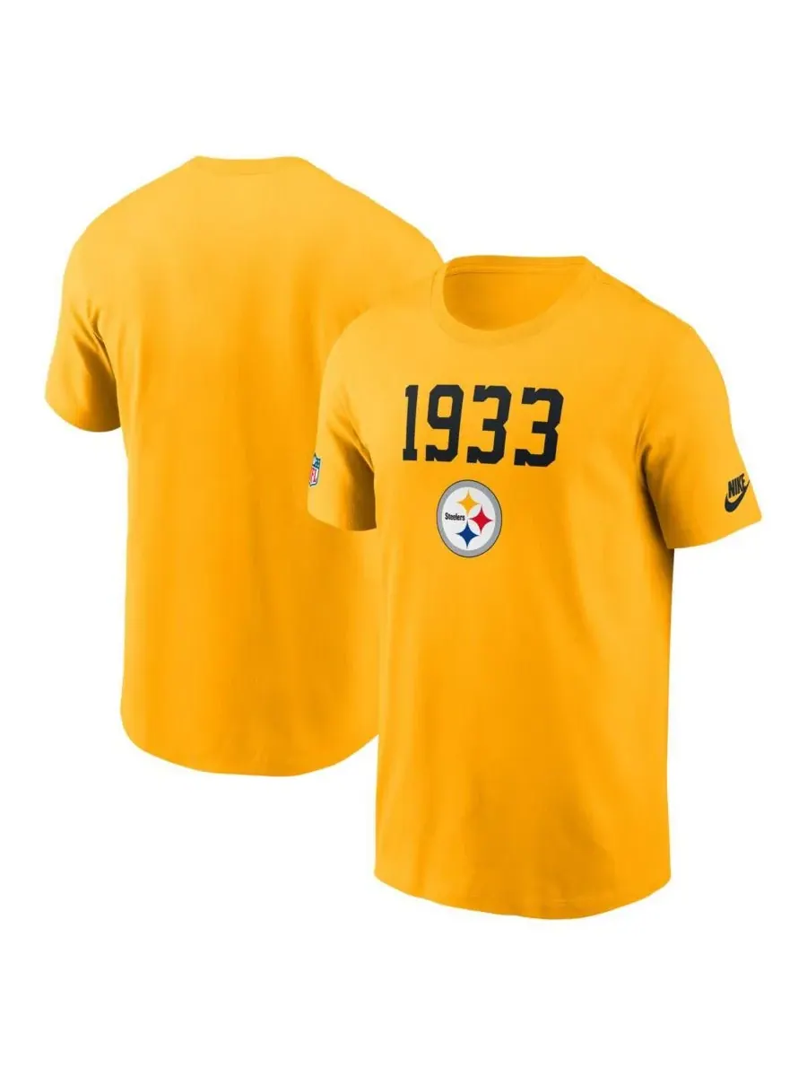 Мужская золотая футболка Pittsburgh Steelers 1933 Alt Pack Onside Conversion Performance Nike — изображение 1 из 3, золото