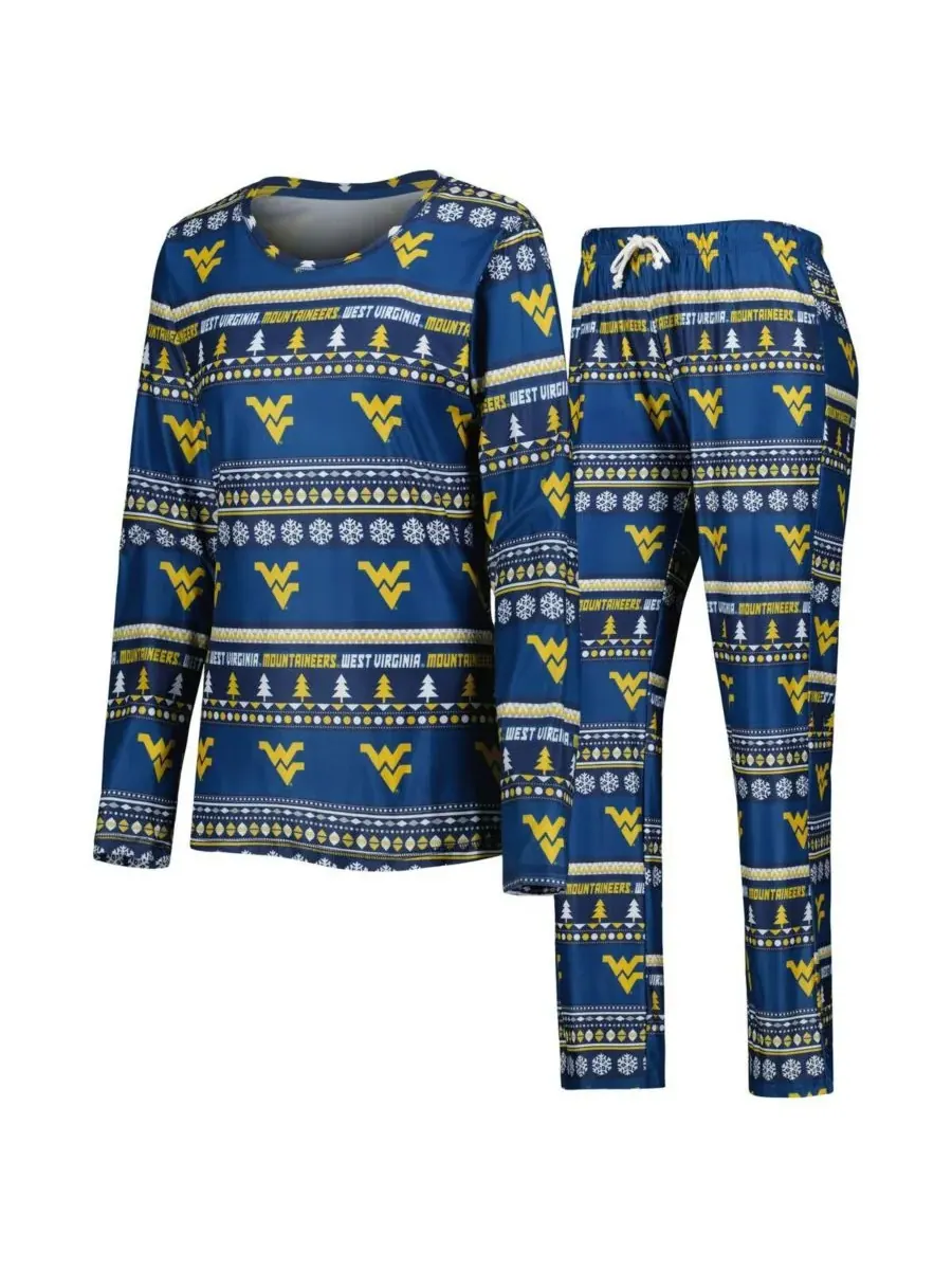 Concepts Sport Женский комплект для сна из двух предметов: темно-синий топ с длинными рукавами и — изображение 1 из 5