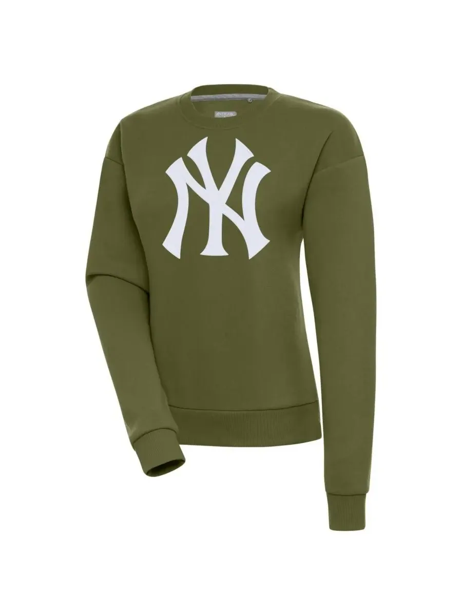 Antigua Женская толстовка оливкового цвета с символикой команды New York Yankees Victory — изображение 1 из 1, оливковый