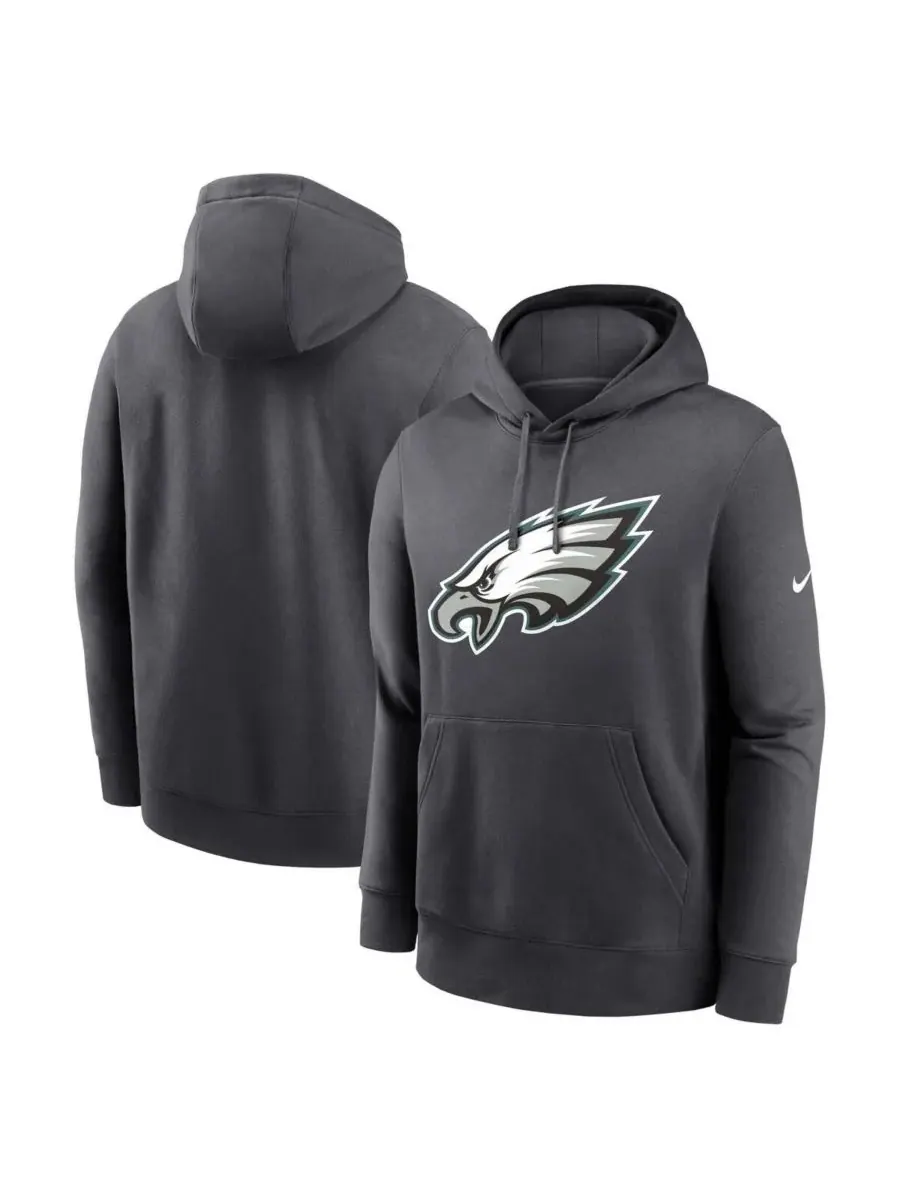 Nike Мужская толстовка с капюшоном и логотипом клуба Philadelphia Eagles — изображение 1 из 3, серый