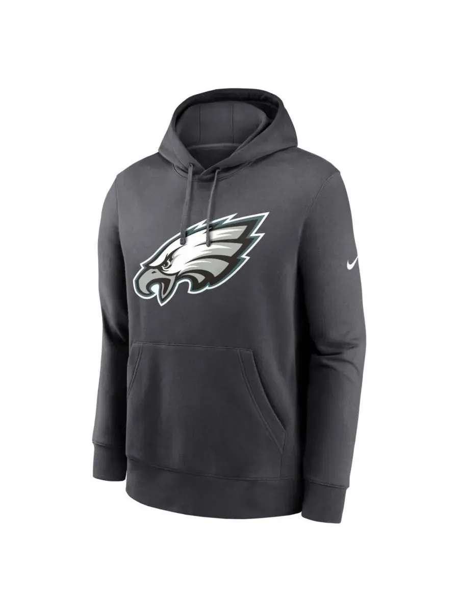 Nike Мужская толстовка с капюшоном и логотипом клуба Philadelphia Eagles — изображение 3 из 3, серый
