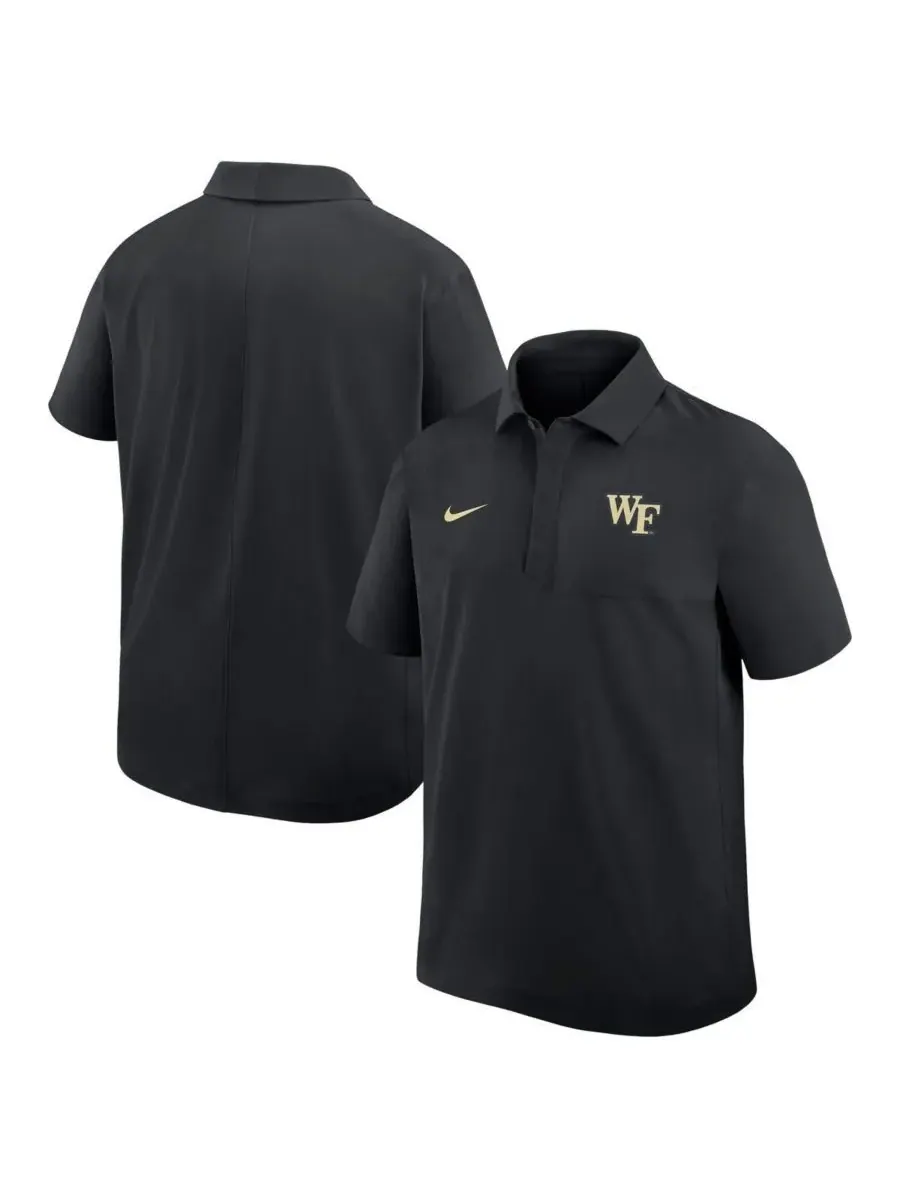 Nike Мужская черная поло-рубашка Wake Forest Demon Deacons из ткани Dri-FIT — изображение 1 из 3, черный