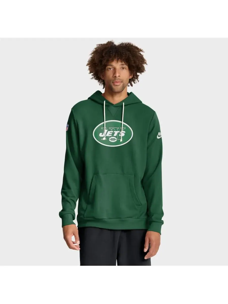 Nike Мужская зеленая толстовка New York Jets Sideline Standard Issue Alt 2 Dri-FIT — изображение 1 из 5, зеленый
