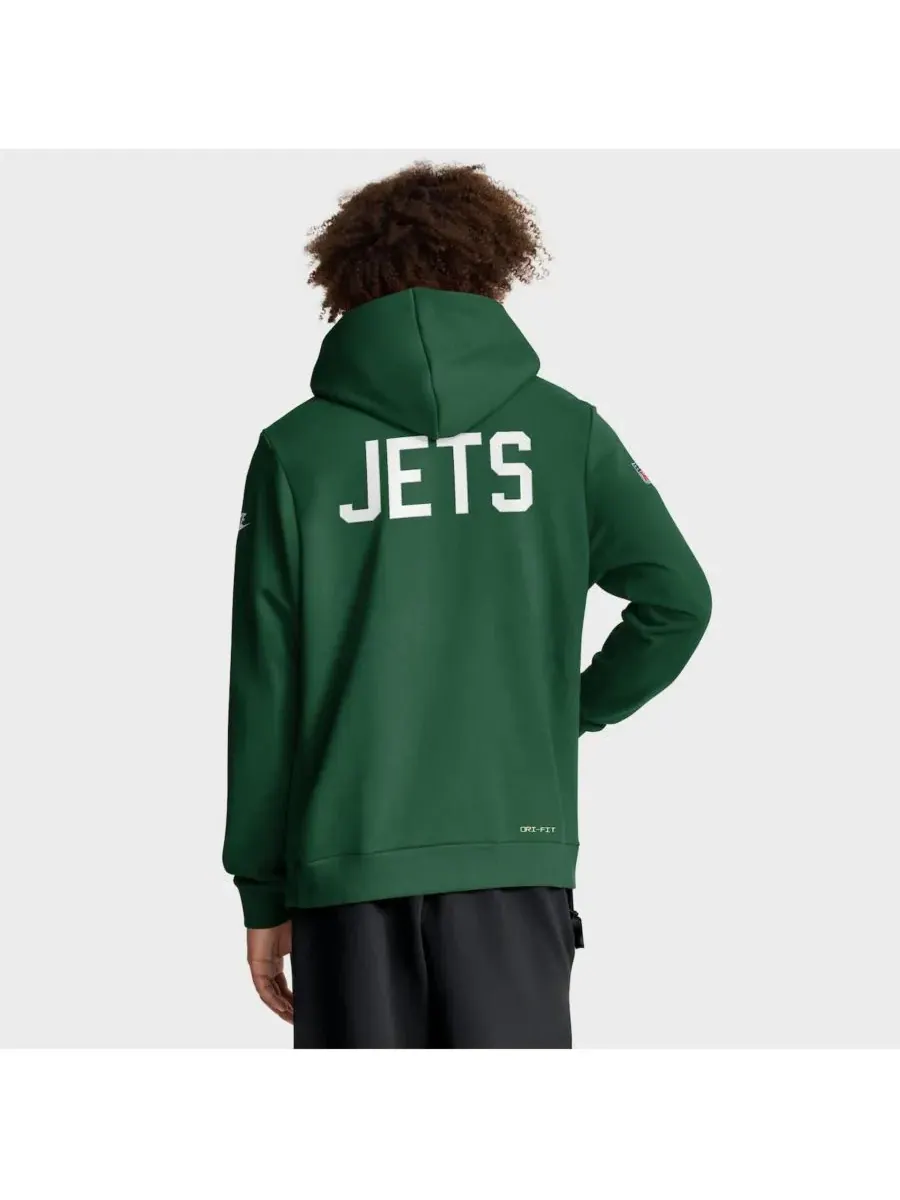 Nike Мужская зеленая толстовка New York Jets Sideline Standard Issue Alt 2 Dri-FIT — изображение 2 из 5, зеленый