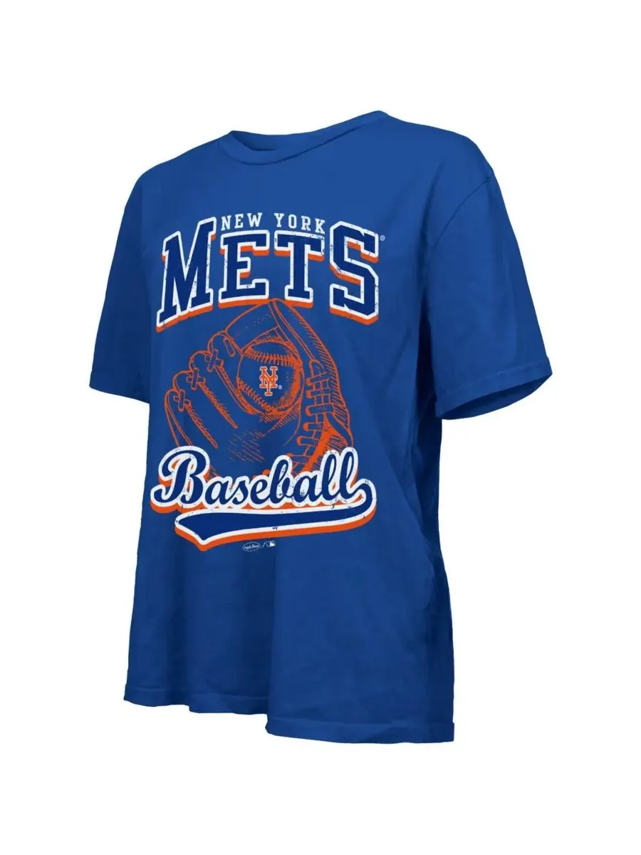 Женская футболка Royal New York Mets Oversized First Base Majestic — изображение 3 из 3, королевский