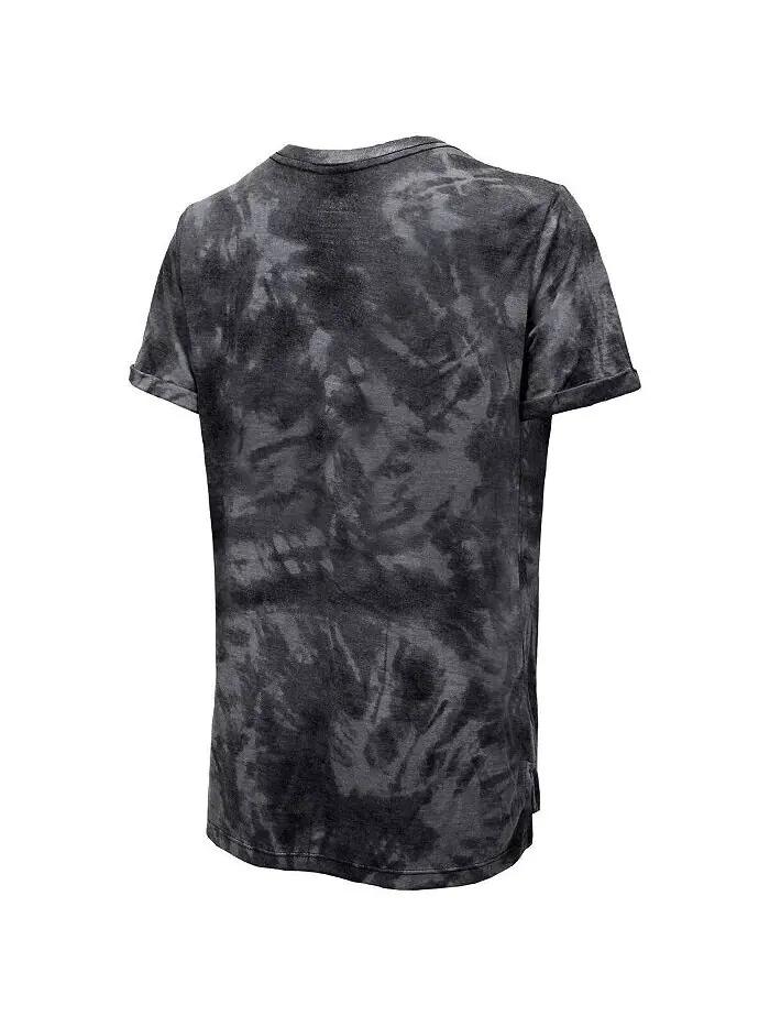 Черная женская футболка с нитками Pittsburgh Penguins Boyfriend Tie-Dye Tri-Blend Majestic — изображение 2 из 3