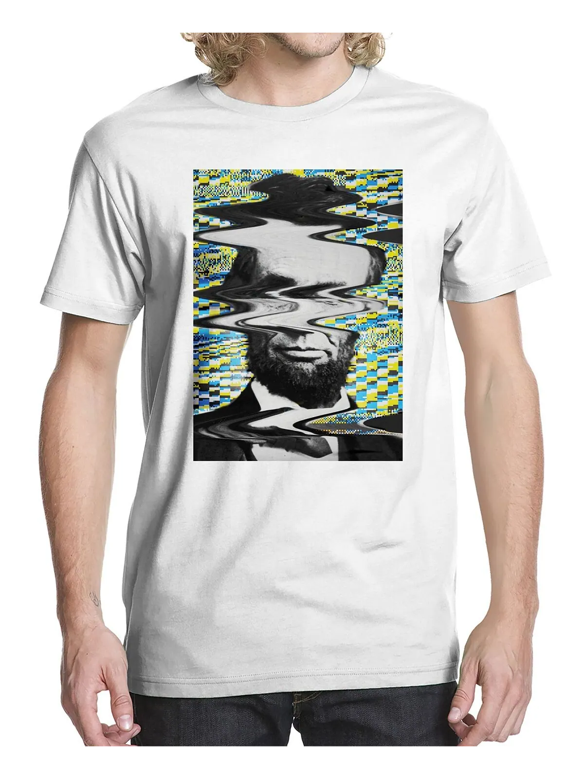 Мужская футболка с рисунком Static Abe Buzz Shirts