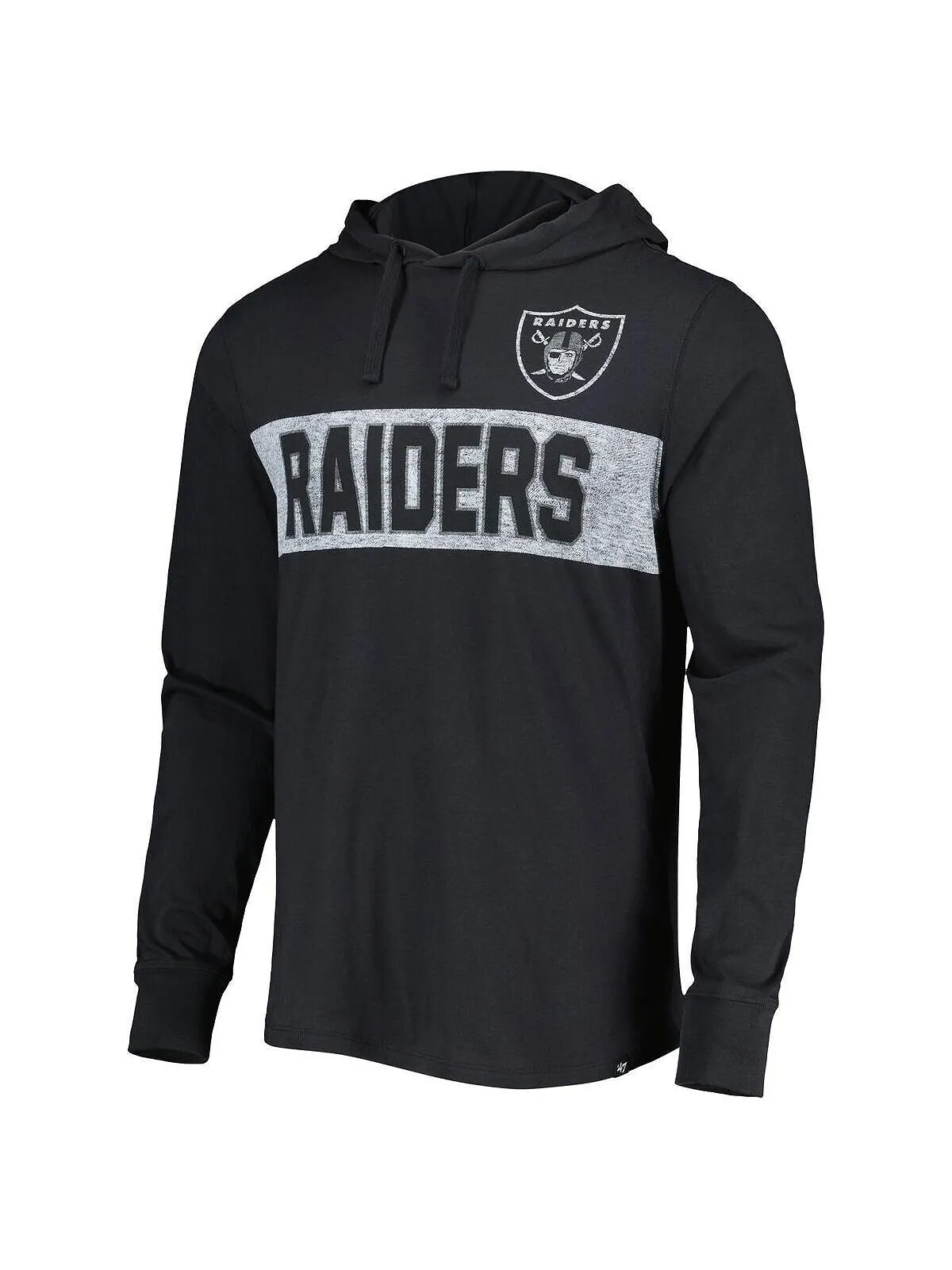 Мужской черный пуловер с капюшоном Las Vegas Raiders Field Franklin '47 Brand — изображение 3 из 3