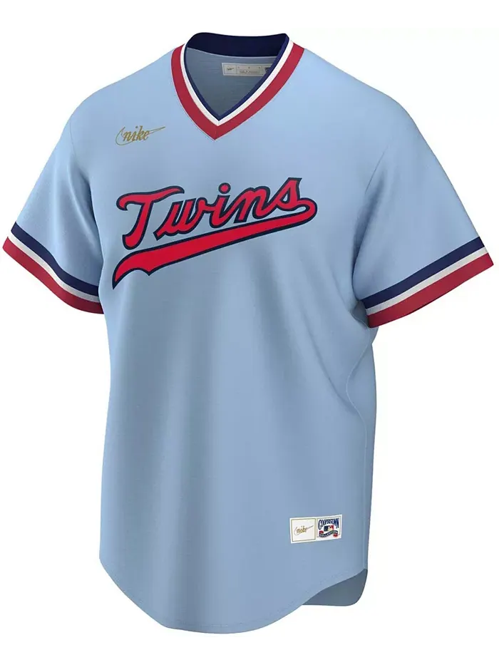 Мужская светло-синяя майка команды Minnesota Twins Road Cooperstown Collection Nike — изображение 3 из 3