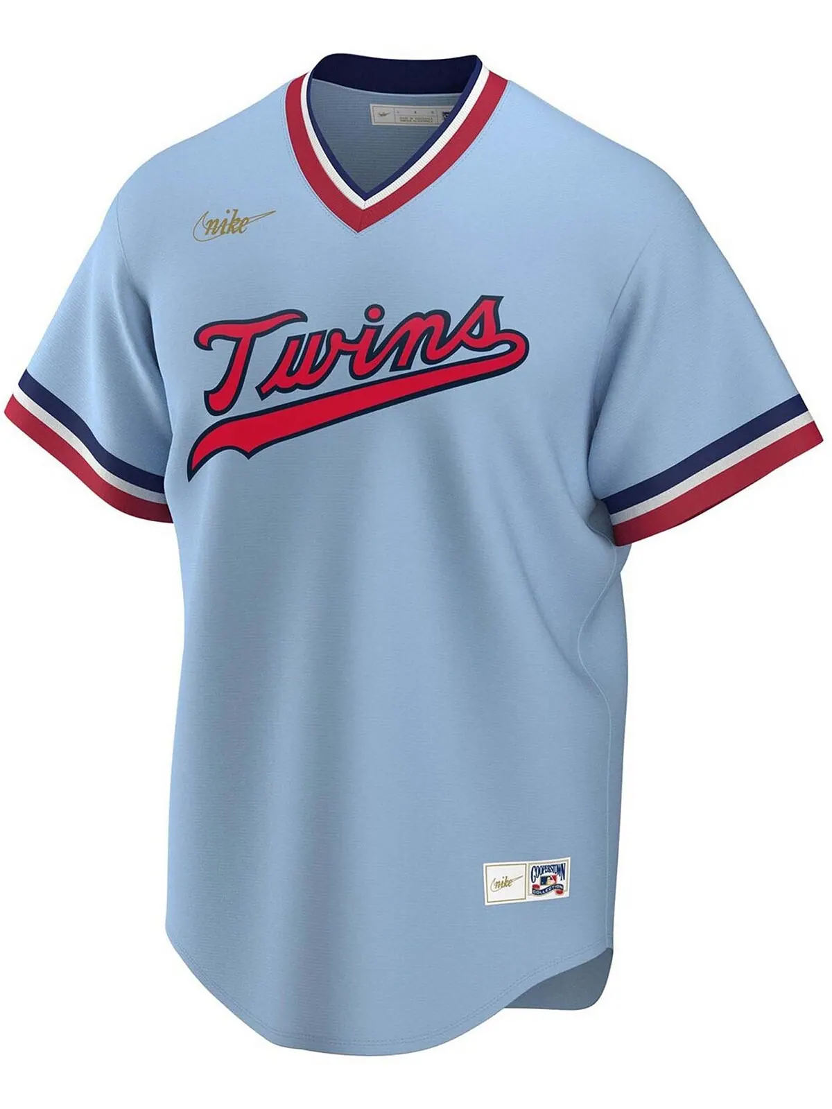 Мужская голубая майка команды Minnesota Twins Road Cooperstown Collection Team Nike — изображение 3 из 3, светлый синий