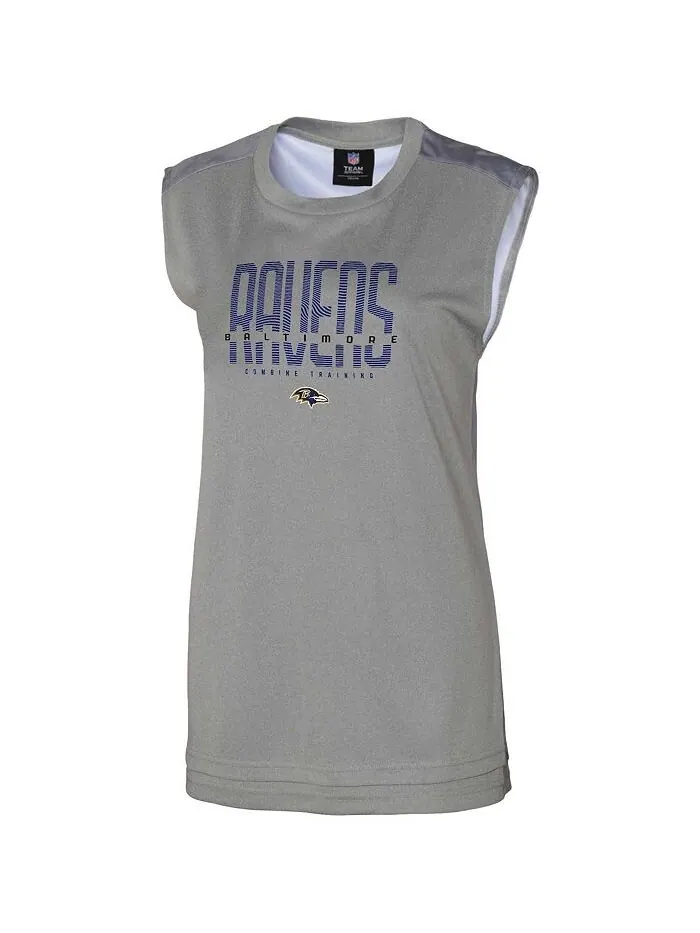 Женская серая майка Baltimore Ravens No Sweat Outerstuff — изображение 2 из 3, серый