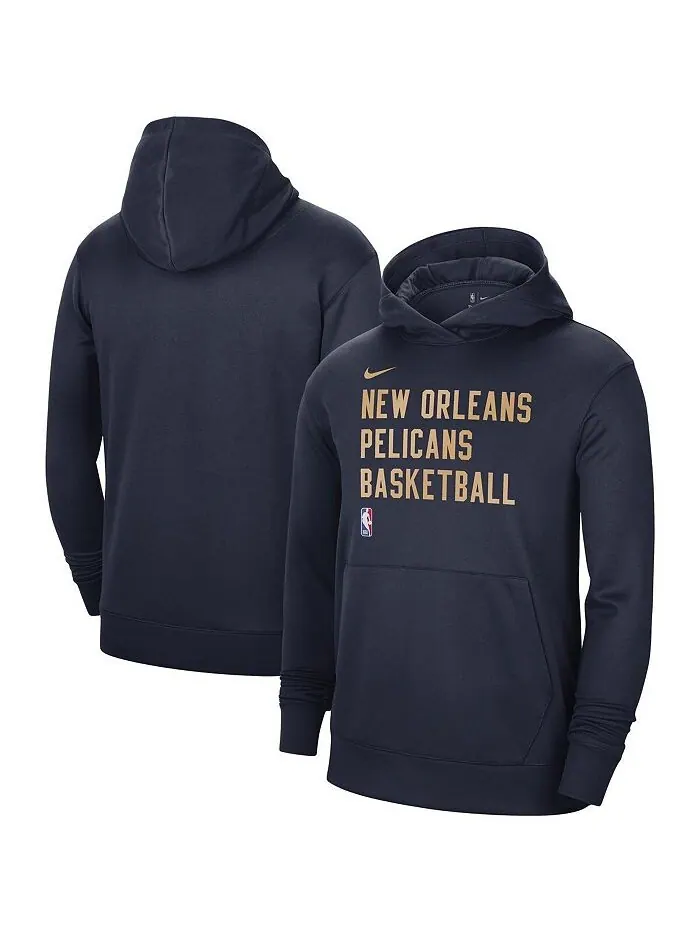 Мужской и женский темно-цвет Navy пуловер с капюшоном New Orleans Pelicans 2023/24 Performance — изображение 1 из 3