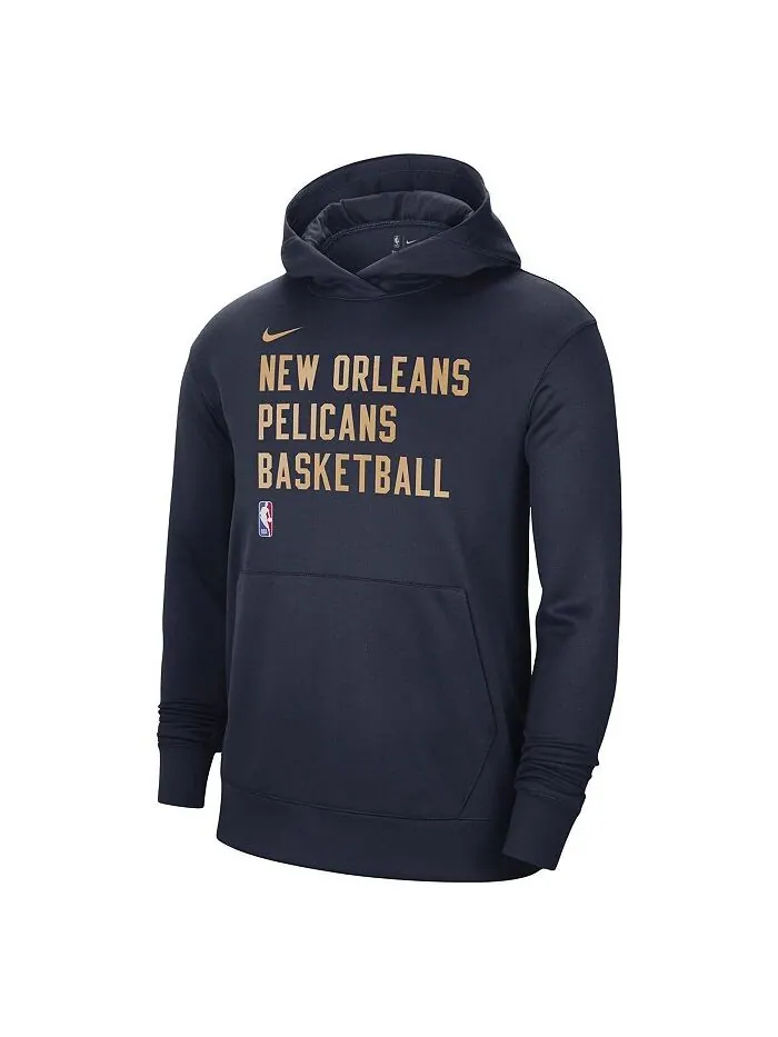 Мужской и женский темно-цвет Navy пуловер с капюшоном New Orleans Pelicans 2023/24 Performance — изображение 2 из 3