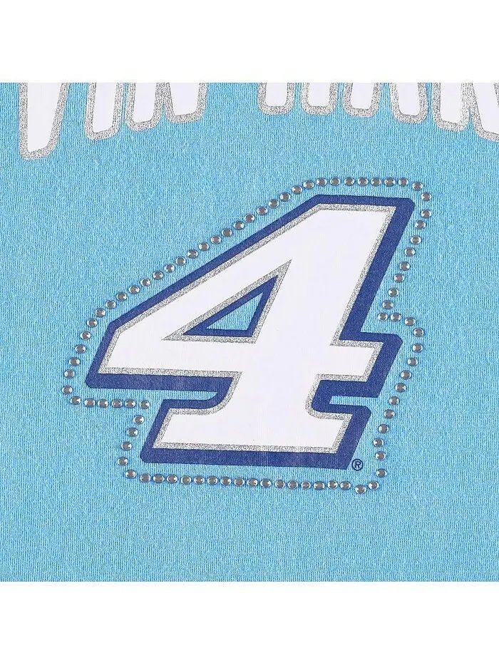 Женская голубая и серая футболка Kevin Harvick Box Score G-III 4Her by Carl Banks — изображение 4 из 4, светлый синий серый