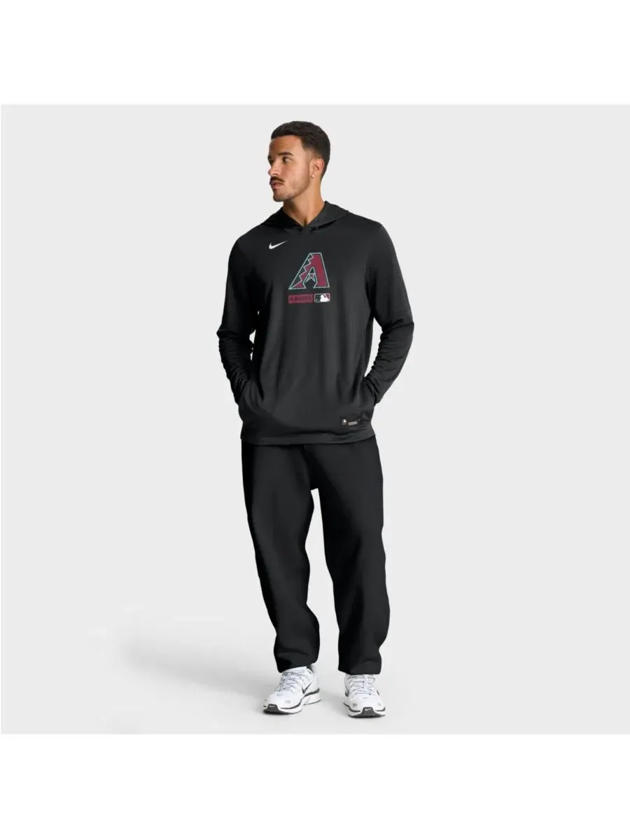 Мужская черная толстовка с длинными рукавами Arizona Diamondbacks Authentic Collection Dri-FIT Nike — изображение 3 из 4