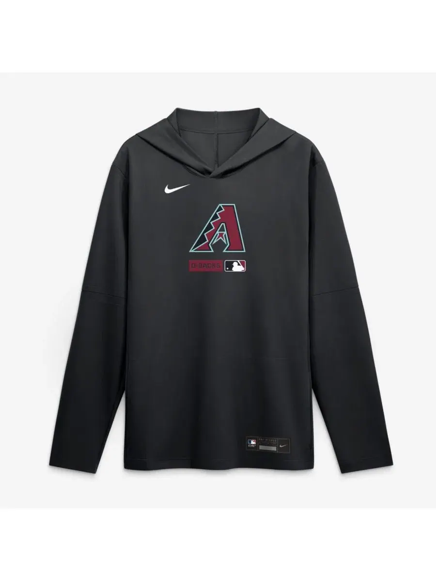 Мужская черная толстовка с длинными рукавами Arizona Diamondbacks Authentic Collection Dri-FIT Nike — изображение 4 из 4