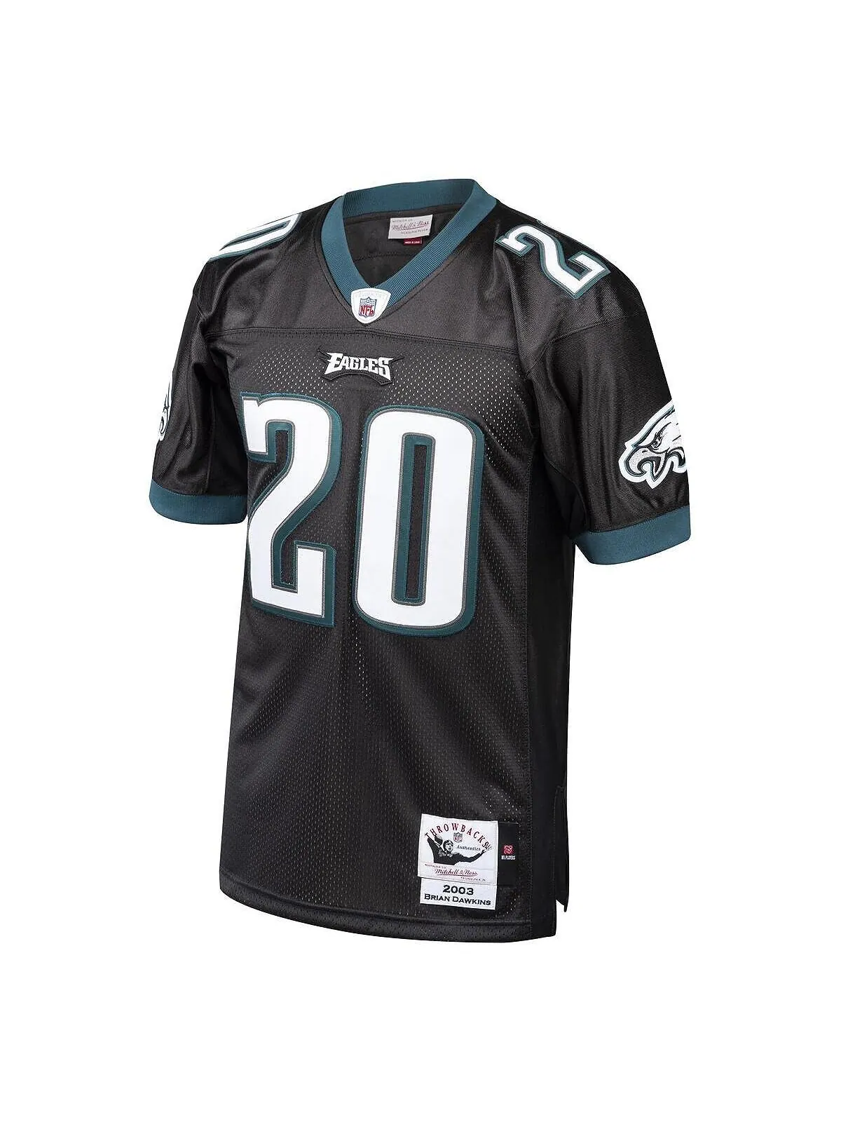 Мужская черная футболка Брайана Докинза Philadelphia Eagles 2003 Authentic Throwback вышедшего на — изображение 2 из 3