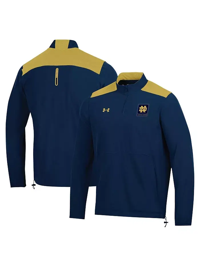 Мужская полутолстовка Notre Dame Fighting Irish 2023 Motivate в синем цвете Under Armour — изображение 1 из 3