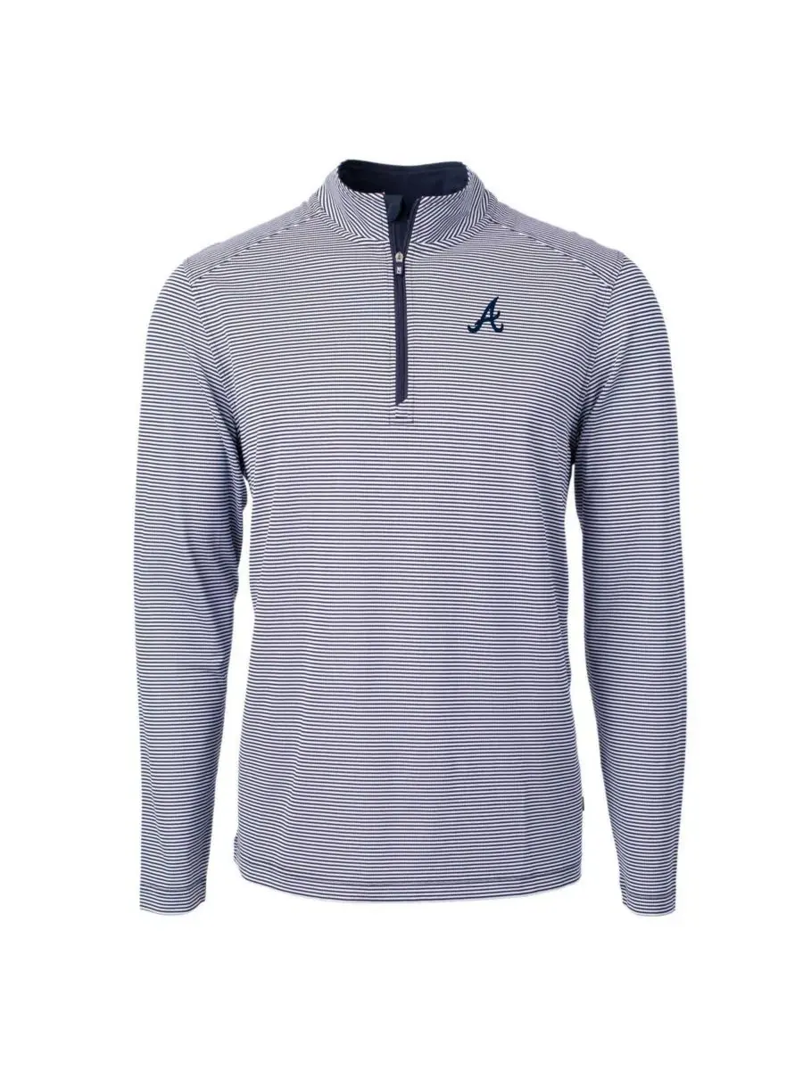 Водолазка с четвертью замком Cutter & Buck Atlanta Braves Virtue Eco Pique Micro Stripe — изображение 2 из 3