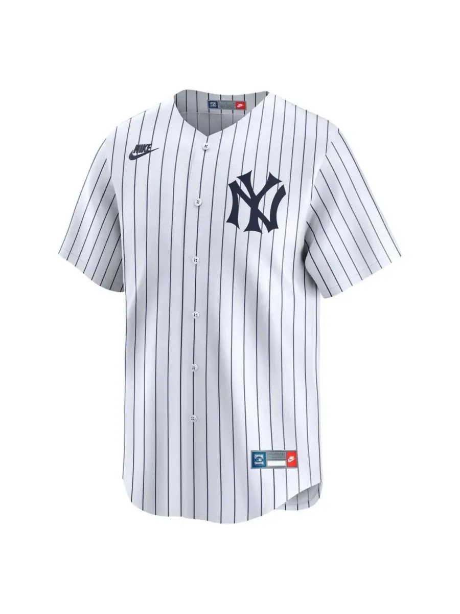 Мужская бейсбольная джерси New York Yankees Throwback Cooperstown Collection Limited Nike — изображение 2 из 3, белый