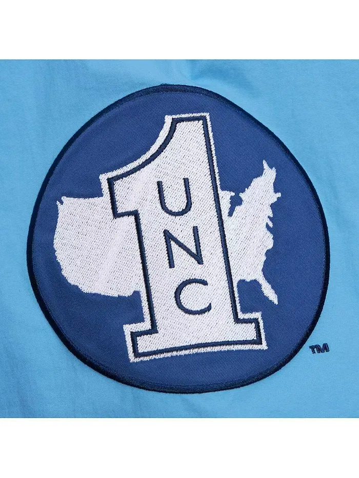 Мужская синяя/голубая куртка с молнией North Carolina Tar Heels Throw It Back Vintage Logo Mitchell — изображение 3 из 5
