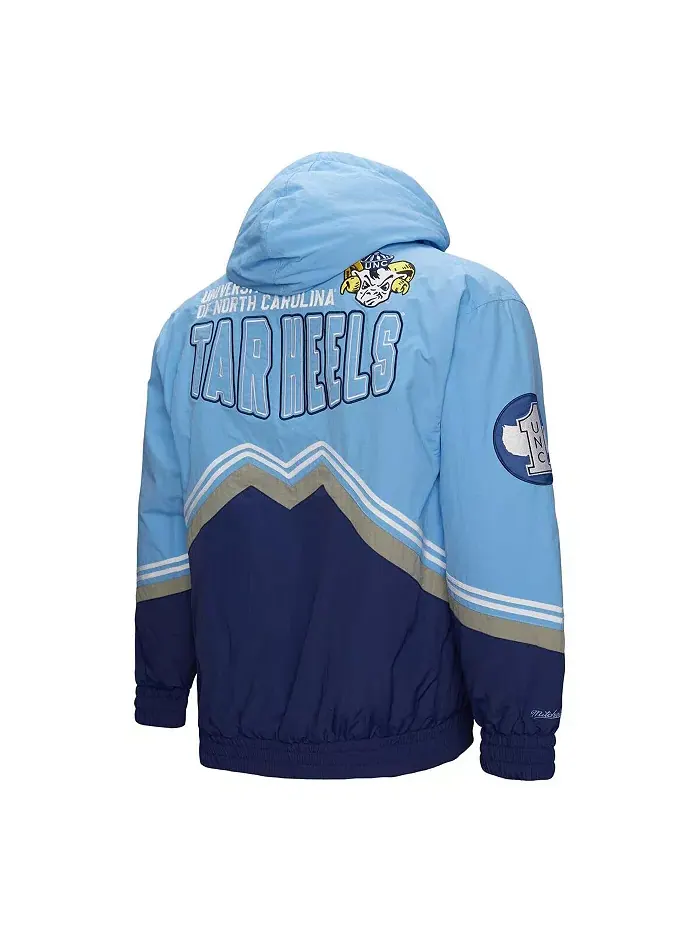 Мужская синяя/голубая куртка с молнией North Carolina Tar Heels Throw It Back Vintage Logo Mitchell — изображение 4 из 5