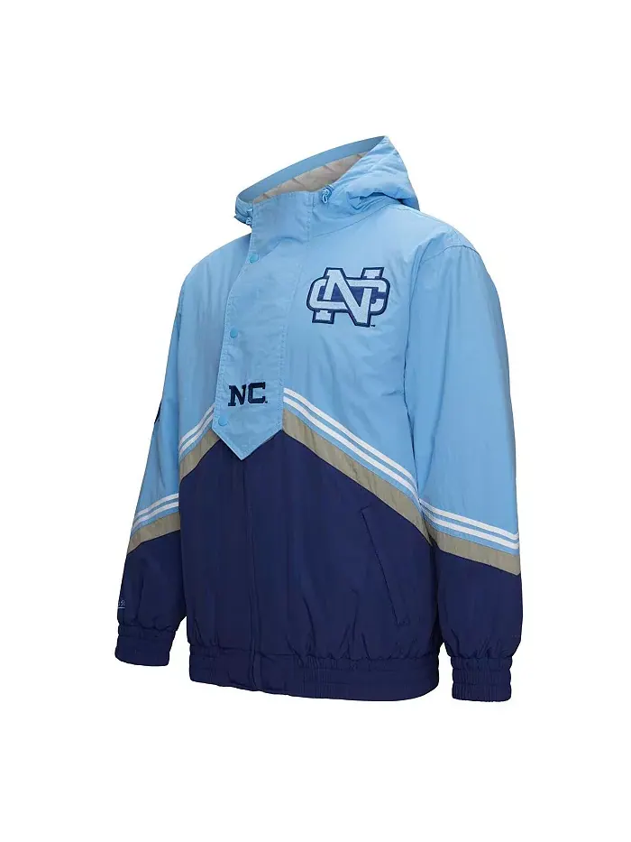 Мужская синяя/голубая куртка с молнией North Carolina Tar Heels Throw It Back Vintage Logo Mitchell — изображение 5 из 5