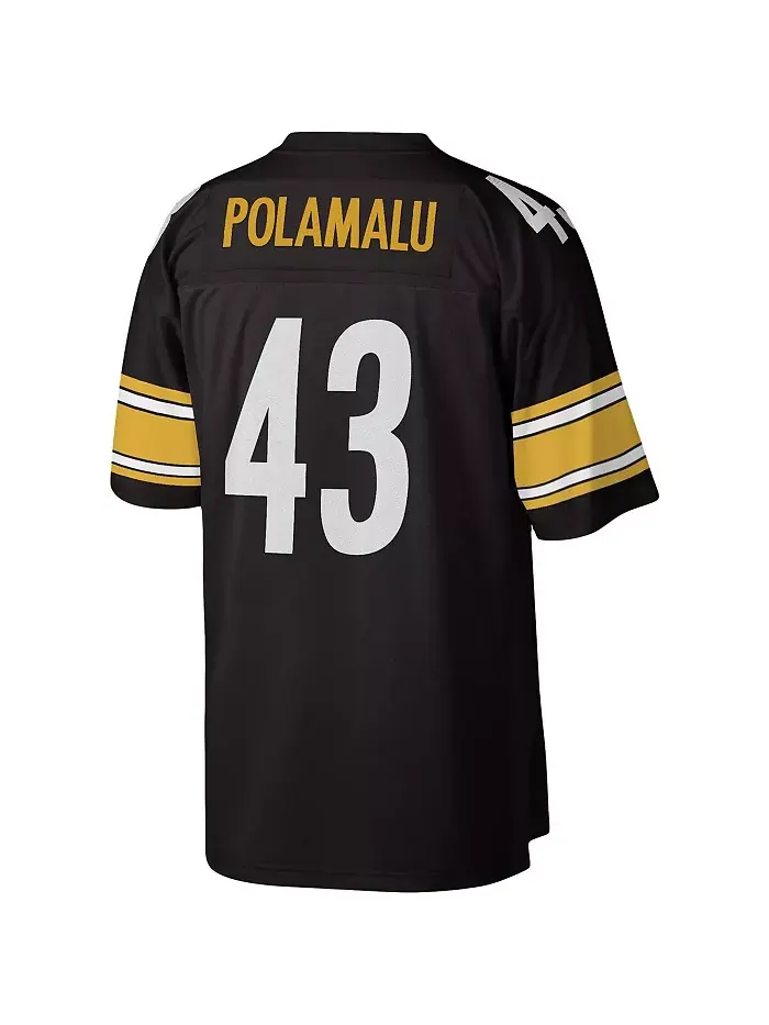 Мужская реплика черной джерси Pittsburgh Steelers Legacy Троя Поламалу Mitchell & Ness — изображение 2 из 3