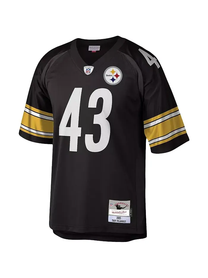 Мужская реплика черной джерси Pittsburgh Steelers Legacy Троя Поламалу Mitchell & Ness — изображение 3 из 3