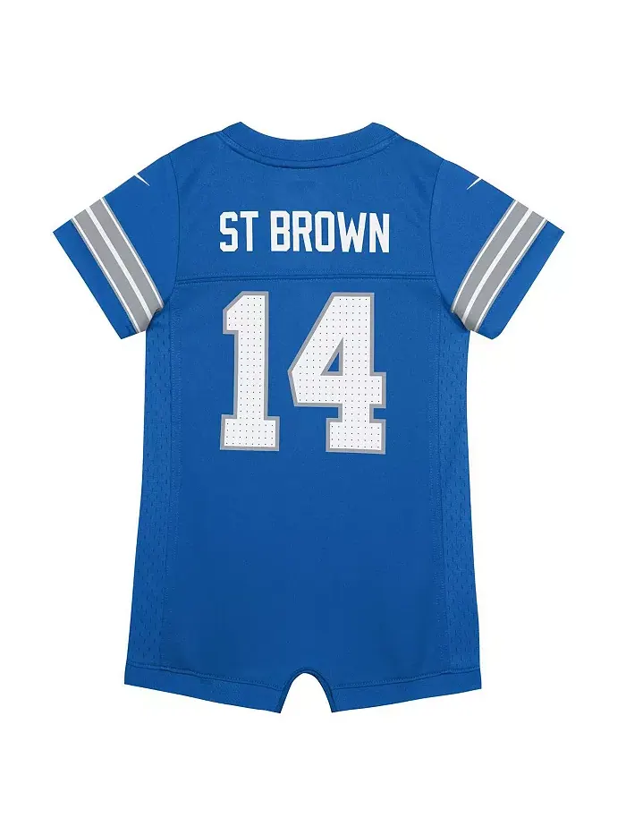 Детский комбинезон Amon-Ra St. Brown синий Detroit Lions Game Romper Jersey Nike — изображение 3 из 3