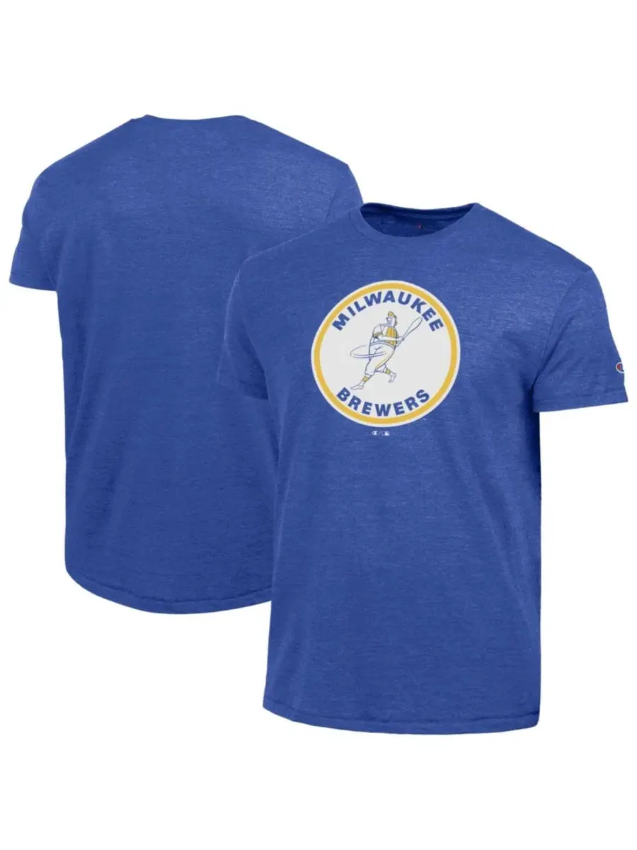 Футболка с длинным рукавом Cooperstown Logo Tri-Blend Champion — изображение 1 из 2, королевский