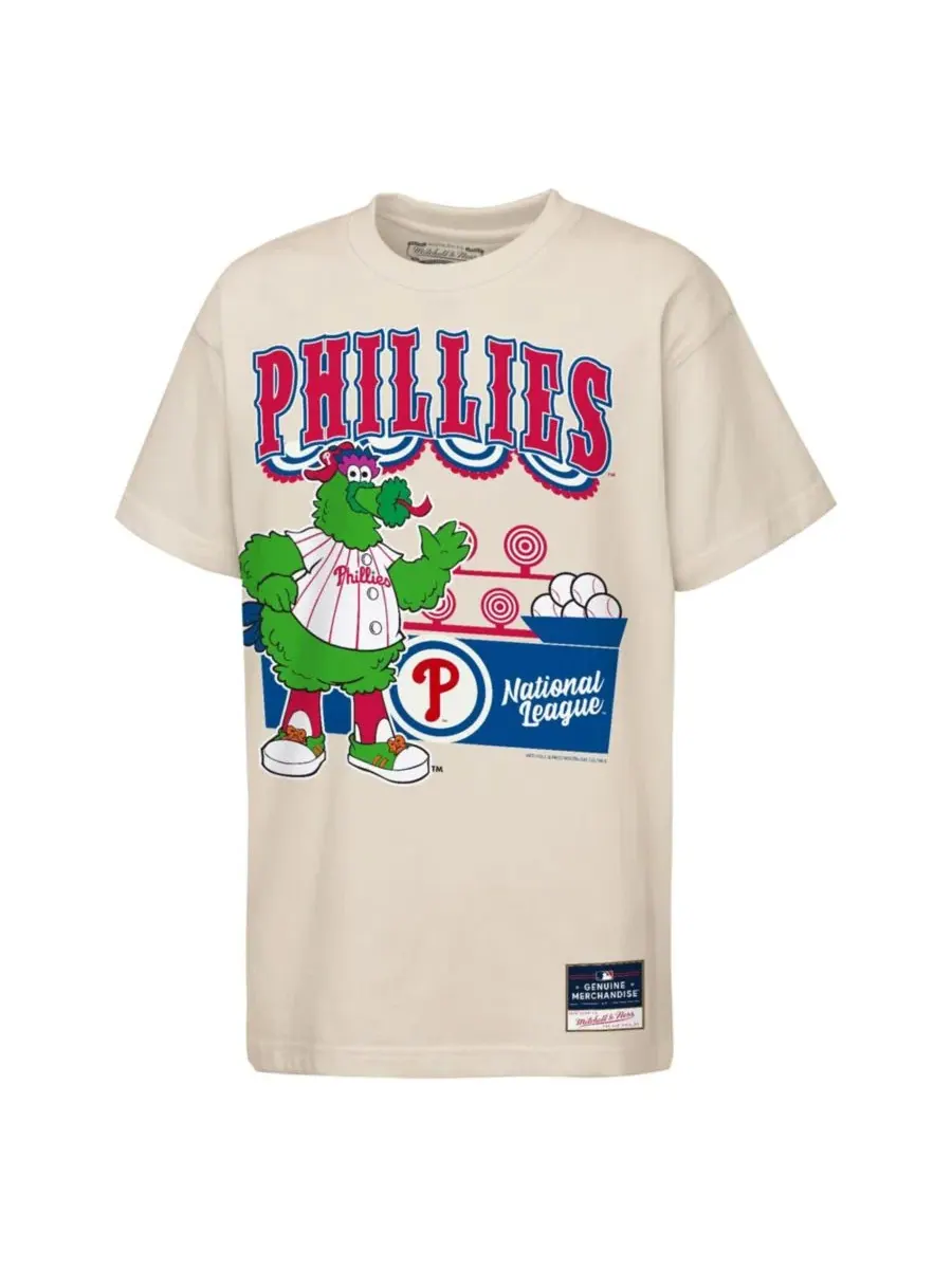 Футболка с принтом Step Back Up Mascot Mitchell & Ness — изображение 1 из 1, бежевый