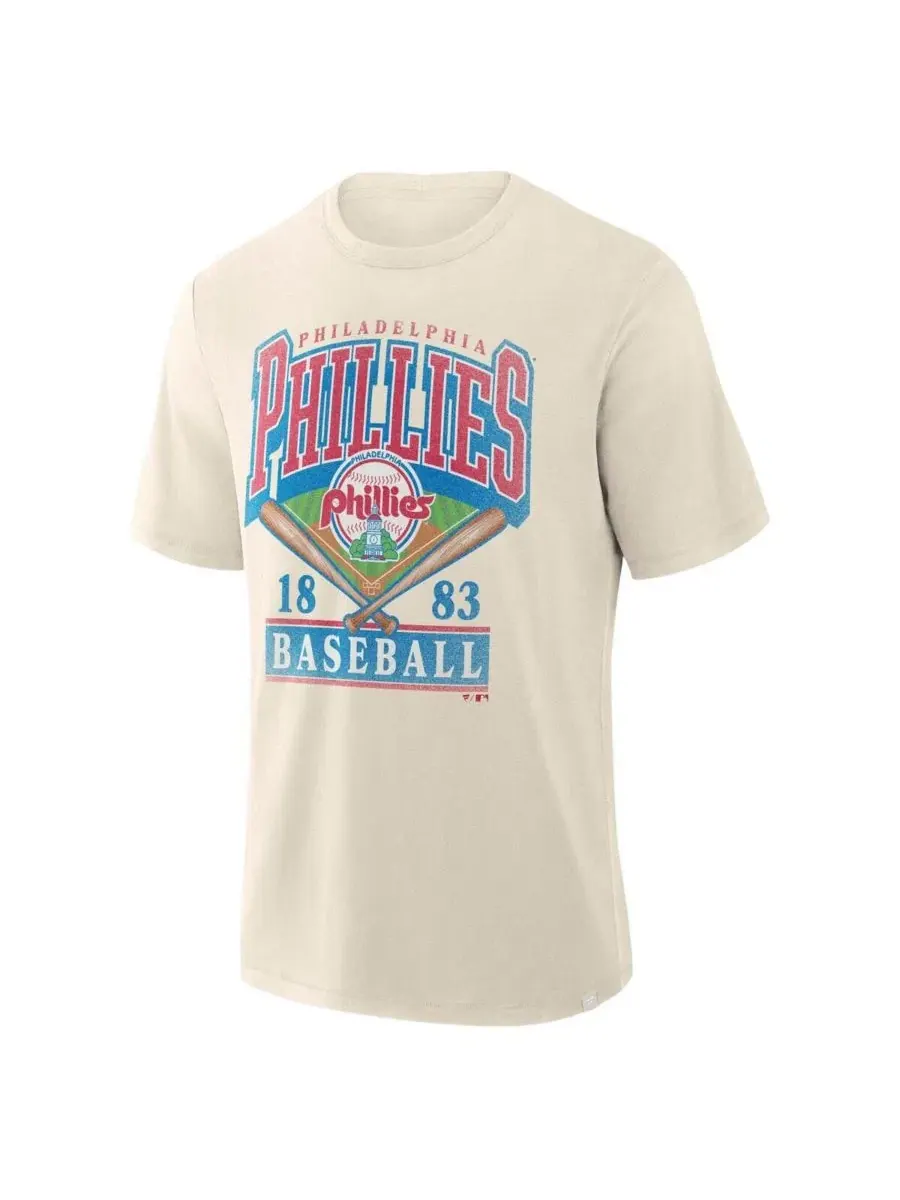 Футболка с круглым вырезом, с принтом, Philadelphia Phillies Fanatics — изображение 1 из 1, бежевый