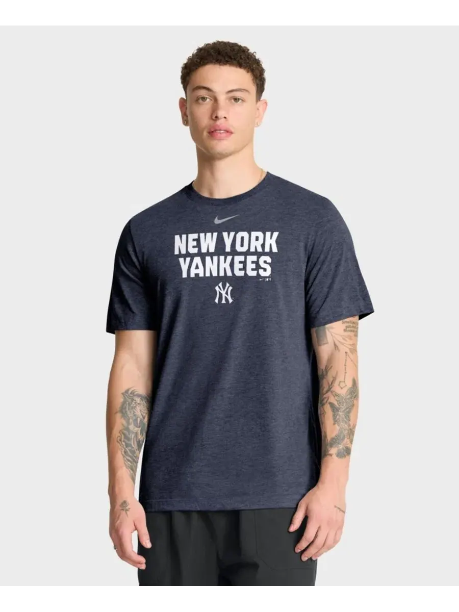 Футболка с принтом Stacked Tri-Blend Nike — изображение 1 из 4, темно-синий