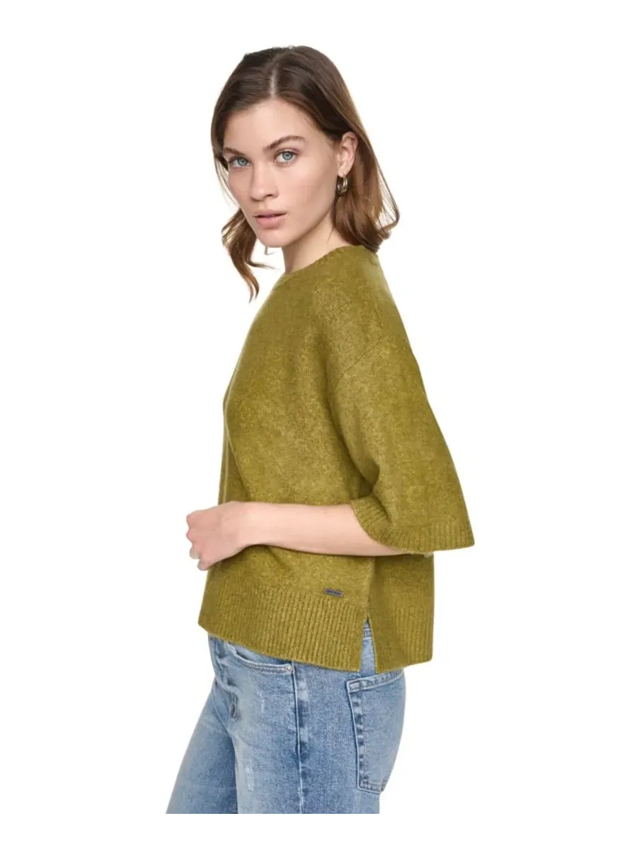 Свитер с коротким рукавом и боковыми разрезами DKNY Jeans, Crocodile — изображение 3 из 5