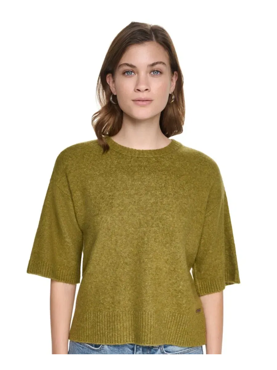 Свитер с коротким рукавом и боковыми разрезами DKNY Jeans, Crocodile — изображение 4 из 5