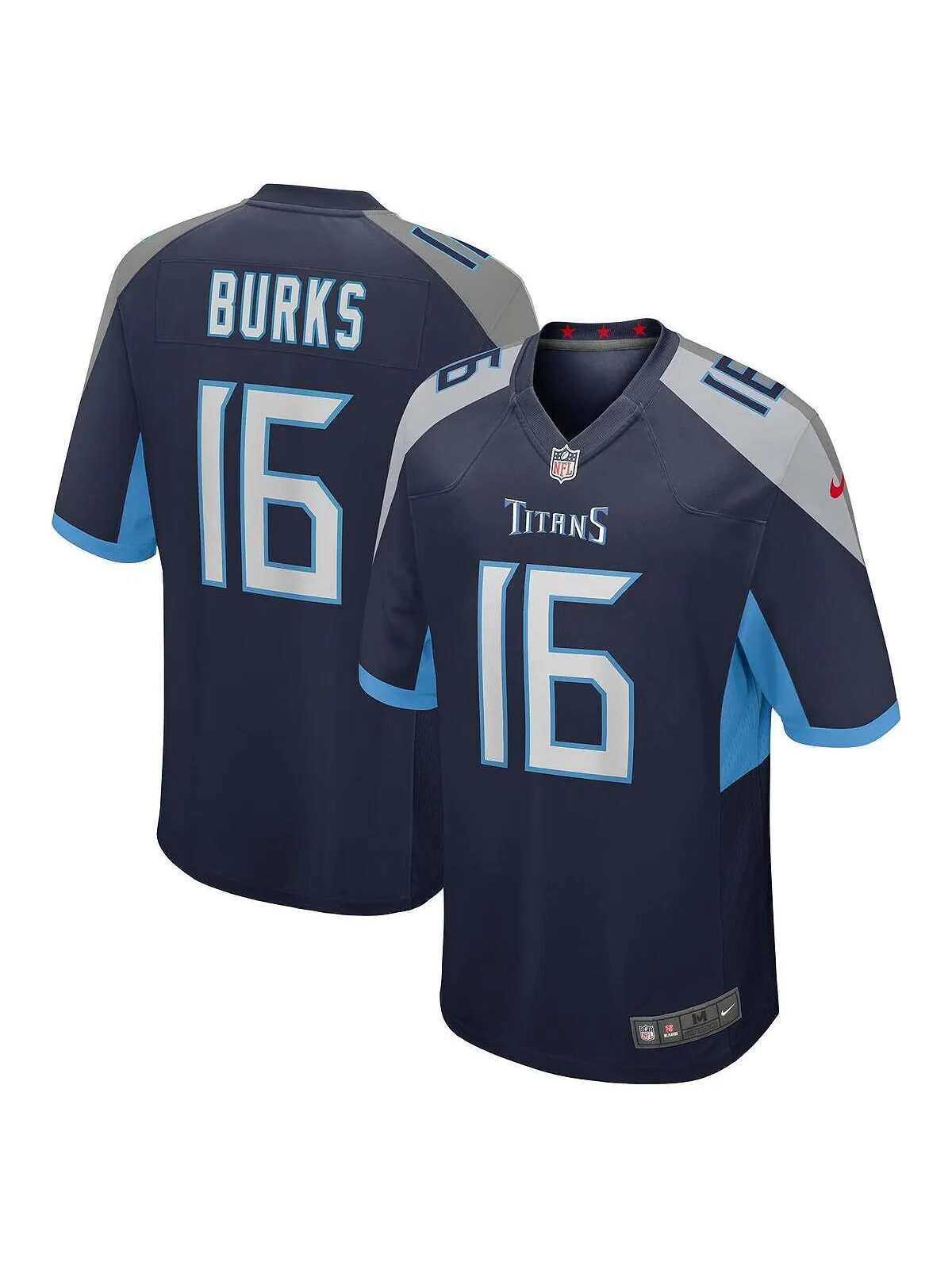 Мужская футболка treylon burks navy tennessee titans 2022 nfl draft first round game jersey Nike — изображение 1 из 3