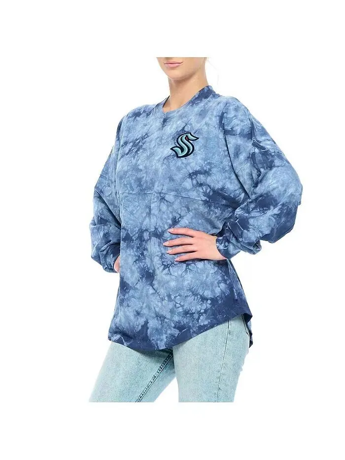 Женская футболка с длинным рукавом Deep Sea Seattle Kraken Crystal-Dye Fanatics — изображение 1 из 2
