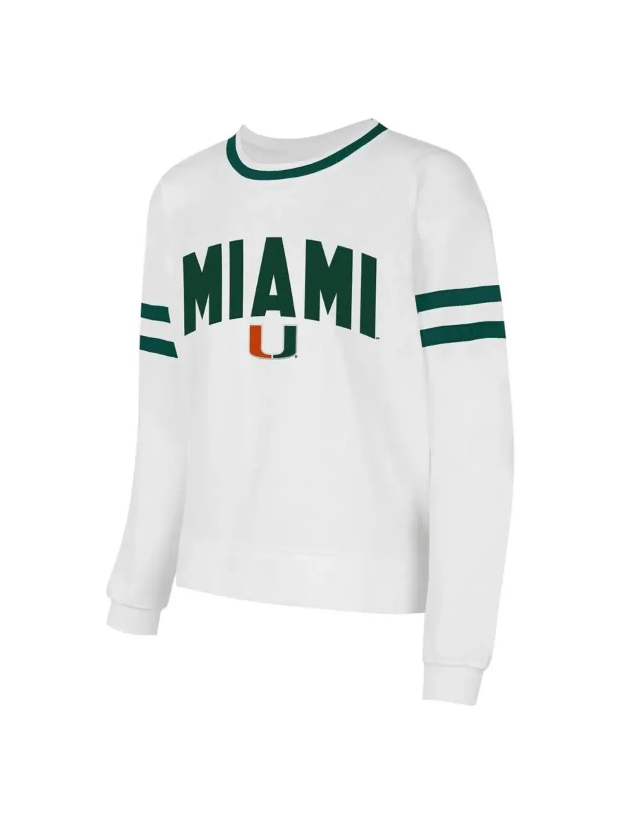 Concepts Sport Женская белая блузка Concept Sport Miami Hurricanes Borough French Terry Arch Over с — изображение 3 из 3