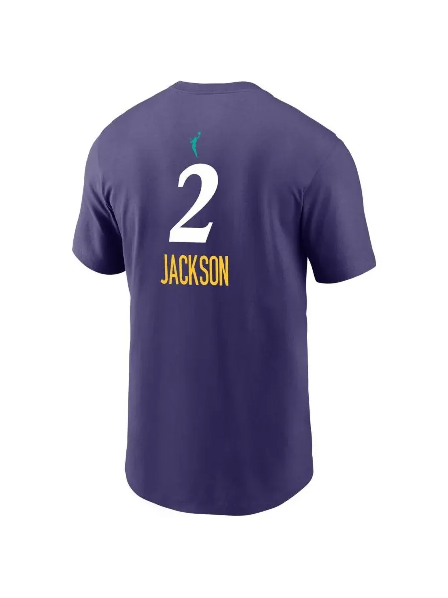 Nike Мужская фиолетовая футболка Rickea Jackson Los Angeles Sparks Explorer Edition с номером игрока — изображение 2 из 3