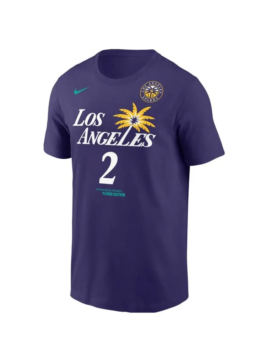 Nike Мужская фиолетовая футболка Rickea Jackson Los Angeles Sparks Explorer Edition с номером игрока — изображение 3 из 3