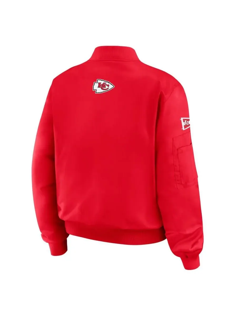 WEAR by Erin Andrews Женская красная куртка-бомбер на молнии с нашивкой Kansas City Chiefs — изображение 3 из 3, красный